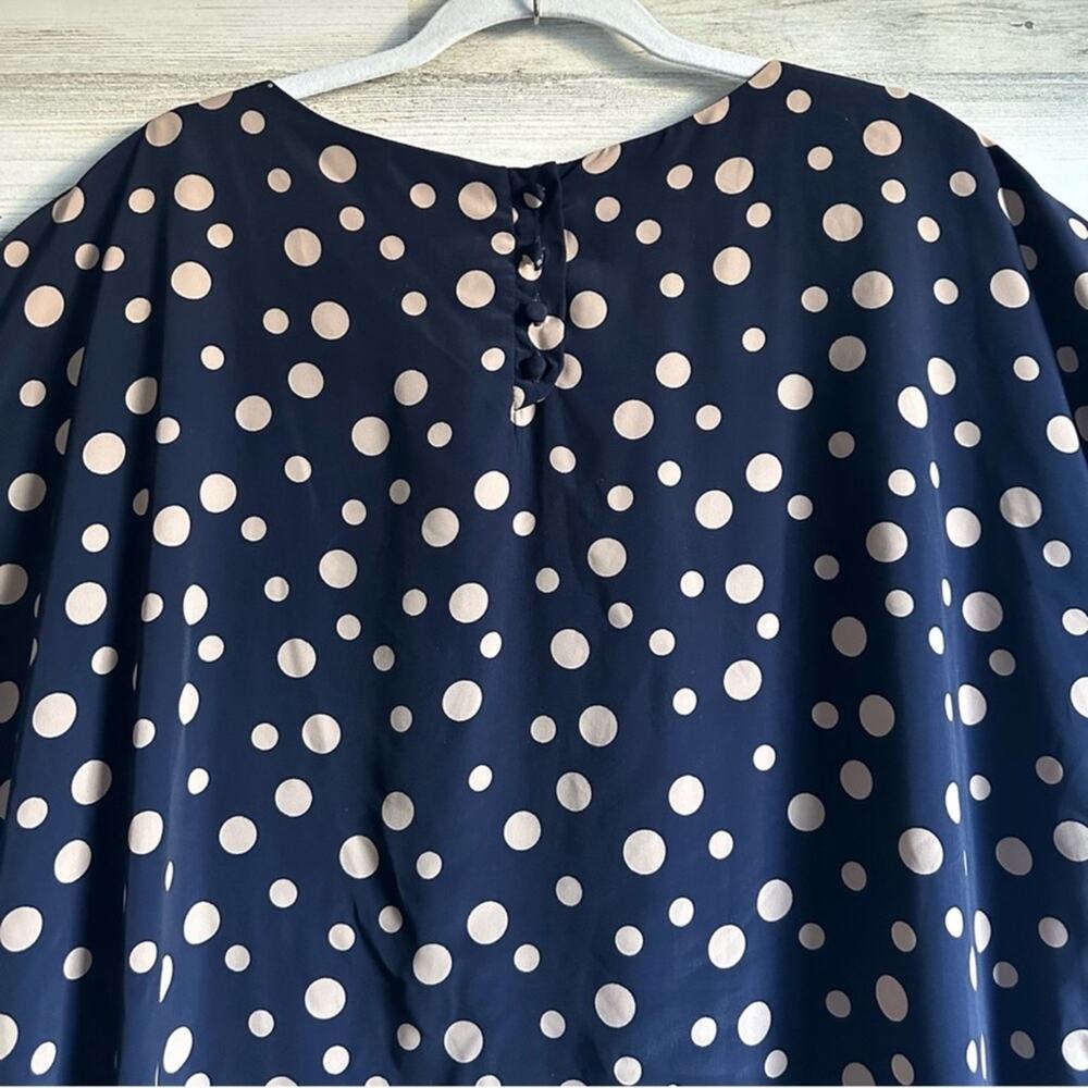 HATCH Navy Blue Polka Dot Maternity Short Sleeve Blouse Button Back Small - Picture 7 of 12